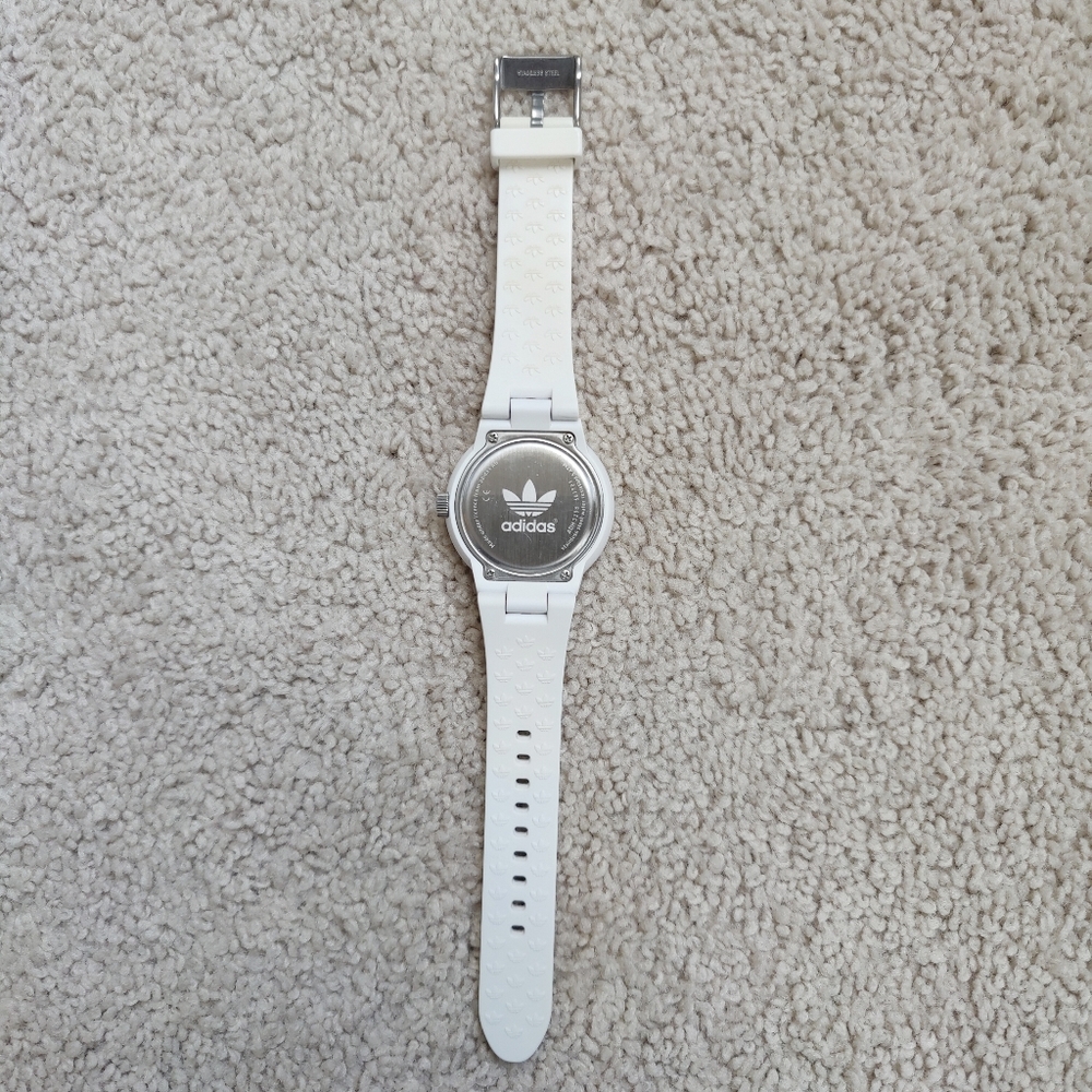 White Adidas Silicone Watch with Original Logo - Picture 3 of 9